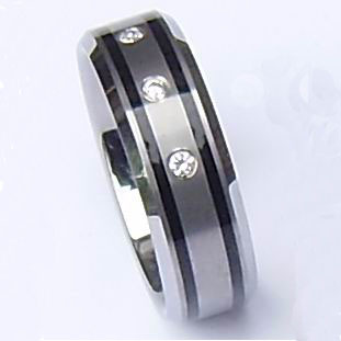 WCR0197-Tungsten CZ Ring