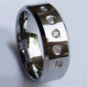 WCR0201-Cheap Tungsten CZ Stone Rings