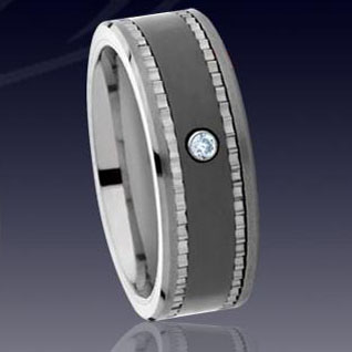 WCR0209-Tungsten Diamond Wedding Bands