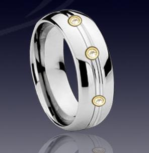 WCR0217-Tungsten Carbide CZ Wedding Bands