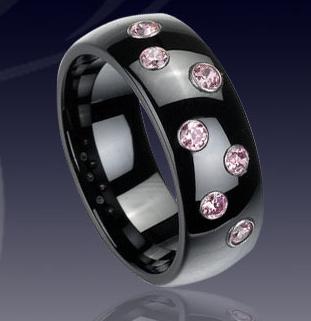 WCR0222-Popular Tungsten CZ Stone Ring