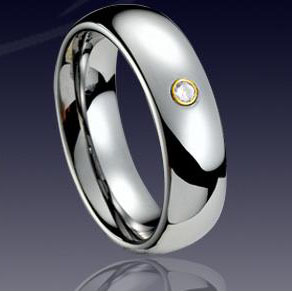 WCR0227-Tungsten CZ Stone Rings