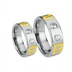 WCR0231-Tungsten CZ Stone Wedding Bands