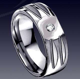 WDR0035-Tungsten Diamond Ring